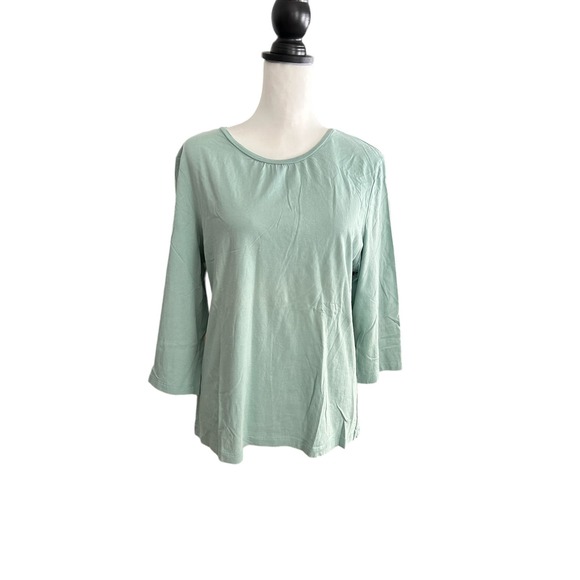 Eddie Bauer Tops - Eddie Bauer 3/4 Sleeve Top Pima Cotton XL Green